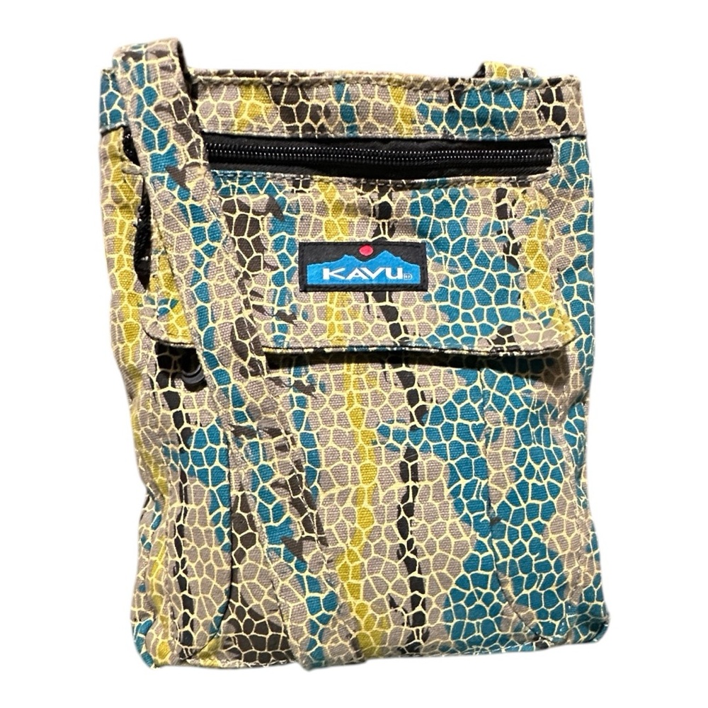 Kavu crossbody bag colorful fabric purse w/blue fabric inside Women’s bag